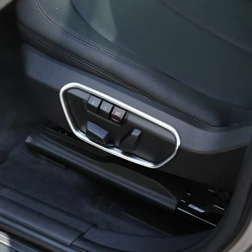 Miniatura 5 de YIWANG - Marco de botón de ajuste lateral del asiento ABS cromado 2 piezas para BMW X1 F48 2016-2019, para BMW Serie 1 118i 120i 125i f52, para BMW
