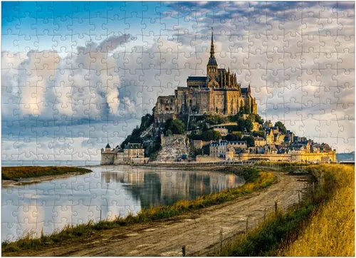 Miniatura 7 de MyPuzzle Morning View of Mont Saint-Michel France - Rompecabezas prémium de 100 piezas para adultos