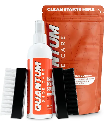 Quantum Shoe Care Kit de limpiador de zapatillas limpiar, acondicionar y desodorizar (3 en 1) limpiador instantáneo de zapatos para zapatos blancos,