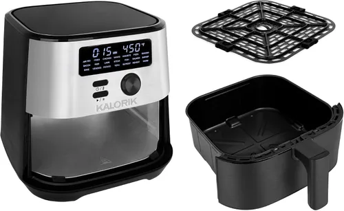 Miniatura 3 de Kalorik MAXX® Freidora de aire digital 7 en 1 de 4 cuartos de galón, pantalla LED, 21 presets inteligentes, 4 accesorios, libro de recetas, 1600 W