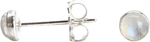 Miniatura 63 de Aretes de tuerca con piedras preciosas para mujeres y niñas, bisel redondo de 0.157 in de plata esterlina 925