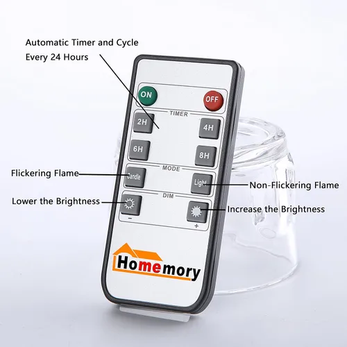 Miniatura 7 de Homemory Velas de cera sin llama de 5 x 3 pulgadas, velas LED de pilar con control remoto y temporizador, luz parpadeante amarilla ámbar