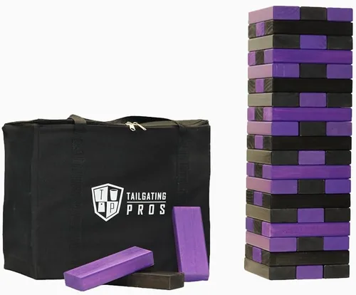 Miniatura 27 de Tailgating Pros Maderas Gigantes Premium que se Derrumban con Estuche de Transporte – ¡Elige los Colores de tu Equipo! Juego Gigante para Patio al