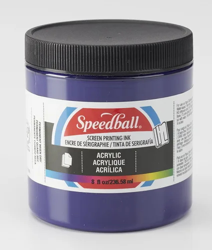 Speedball, 4630, Tinta acrílica para impresión de pantalla, 8 fl oz. 237 ml, Violeta