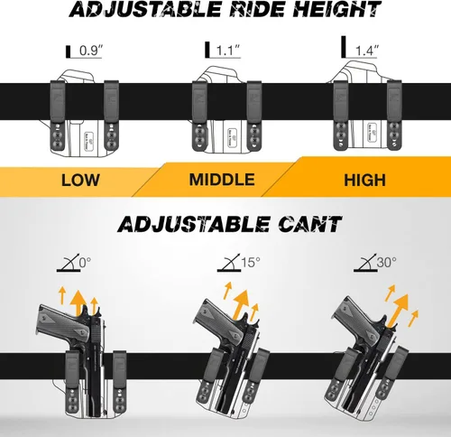 Miniatura 4 de Funda 1911, IWB y OWB Convertible – Corte Óptico – Se adapta a 1911 5 pulgadas sin riel – incluyendo Colt 1911/Elite Force 1911/Kimber 1911/Rock