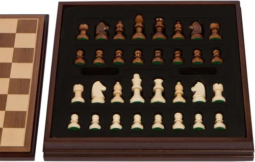 Miniatura 3 de Catherine - Juego de mesa de madera con incrustaciones de ajedrez con piezas de madera, juego grande de 15 x 15 pulgadas