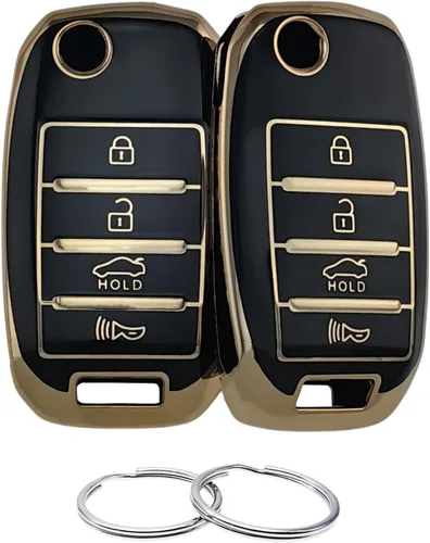 REPROTECTING Funda para llavero de TPU Compatible con Hyundai Accent Elantra Genesis Sonata Kia Forte Forte5 Optima Rio Rondo Sorento Sedona Soul