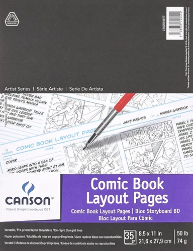 Miniatura 3 de Canson Artist Series - Cuaderno de bocetos de cómic y manga, bloc plegable, 8.5 x 11 pulgadas, 50 hojas (65 libras/96g), papel de artista