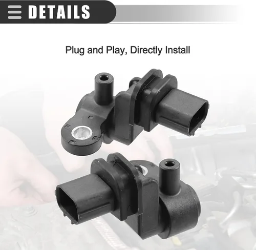Miniatura 7 de Motoforti Sensor de posición del árbol de levas, para Honda Civic DX EX GX HX LX 1.7L L4 - CNG 1.7L L4 - Gas 2001-2003, ABS, 37500-PLC-015, negro, 1