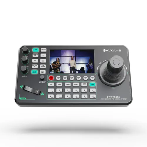 Controlador de joystick de cámara PTZ AVKANS PowerJoy, controlador de teclado de cámara PTZ IP NDI con joystick 4D para transmisión en vivo de