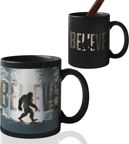 Onebttl Bigfoot - Taza de café sensible al calor, taza de cerámica que cambia de color, perfecta para los creyentes de Bigfoot