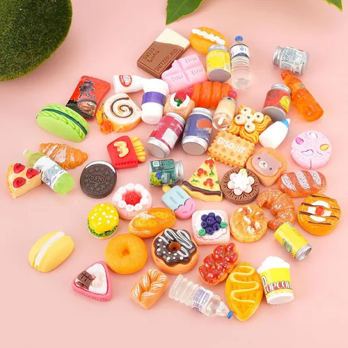 Miniatura 3 de 50 Piezas de Comida en Miniatura, Botellas de Bebidas, Latas de Refresco, Juguetes de Juego de Simulación, Accesorios de Fiesta para Mini Juego