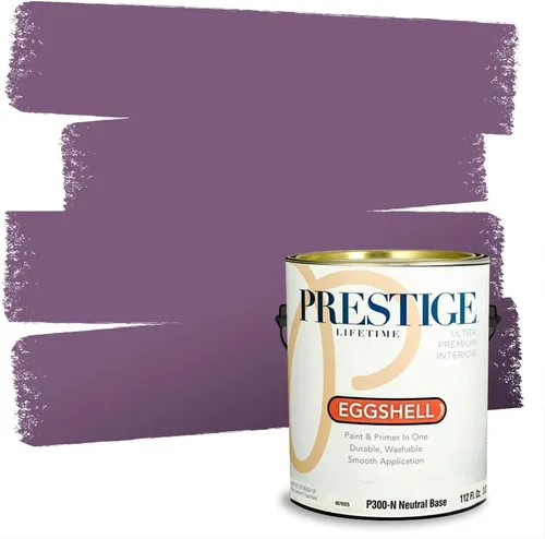Miniatura 89 de PRESTIGE Pinturas de pintura interior e imprimación en uno, 1 galón, plano, combinación comparable de Sherwin Williams* Kimono Violet*