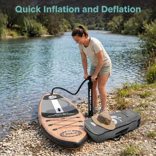 Miniatura 7 de SereneLife Tabla de Paddle Inflable de Pie - Diseño Amplio y Estable, Cubierta Antideslizante para Adultos y Jóvenes con Accesorios Premium