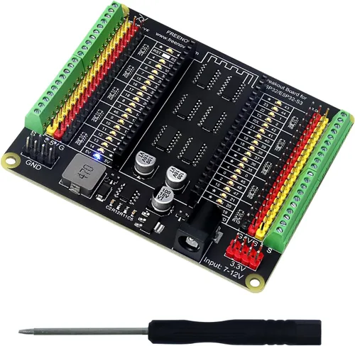 Placa de ruptura Freenove para ESP32 / ESP32-S3 WROVER WROOM, Shield HAT con bloque de terminales y cabecera de pines, salidas de alimentación de 5V