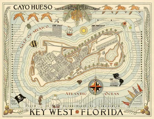 Historic Pictoric Mapa : Key West (Florida), Cayo Hueso, Florida. Cayo Hueso. 1940, Reproducción antigua vintage: 30in x 24in