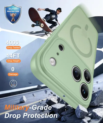 Miniatura 1030 de FNTCASE Funda para iPhone 17 Pro: Fundas delgadas translúcidas de color azul claro compatibles con MagSafe, protección completa de la cámara