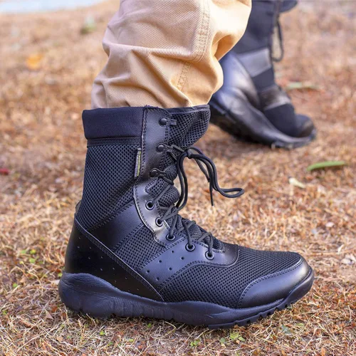 Miniatura 6 de WWOODTOMLINSON Men's LD Lightweight Combat Boots MicrofiberSuede Leather Military Tactical Boots