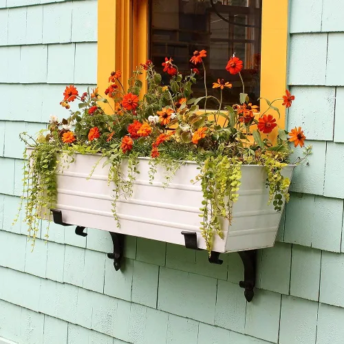 Miniatura 5 de Achla Designs Pergaminos de hierro forjado Ventana Soporte de caja de flores