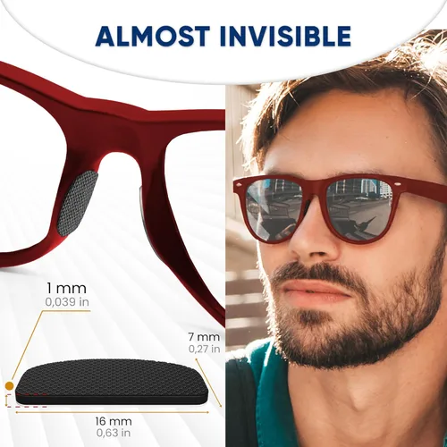 Miniatura 4 de Almohadillas para la nariz para lentes – 0.039 pulgadas (0.039 pulgadas) de agarre de nariz antideslizante – Almohadillas de silicona