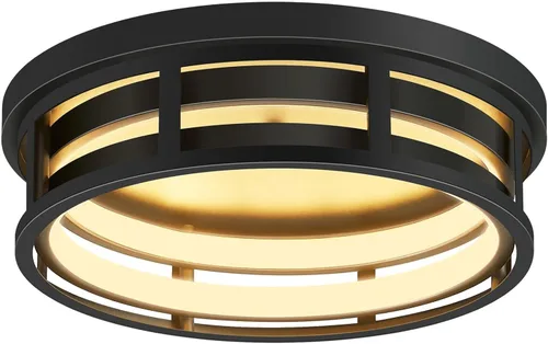 Miniatura 8 de SKEJAO Lámpara de Techo de Montaje Empotrado, Accesorios de Iluminación de Techo de Metal Vintage Negro para Pasillo, Accesorios de Iluminación