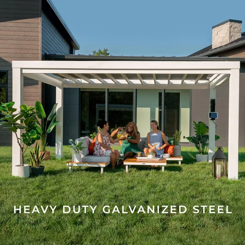 Miniatura 6 de Backyard Discovery Windham - Kit moderno de pérgola de acero galvanizado de 14 x 10 pies con toldo tipo vela, durabilidad para todas las estaciones