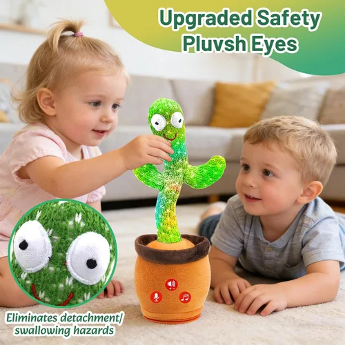 Miniatura 4 de Juguetes para bebés, juguete de cactus que habla bailando, regalos interactivos para niños y niñas, imitando el canto y el cactus repetitivo