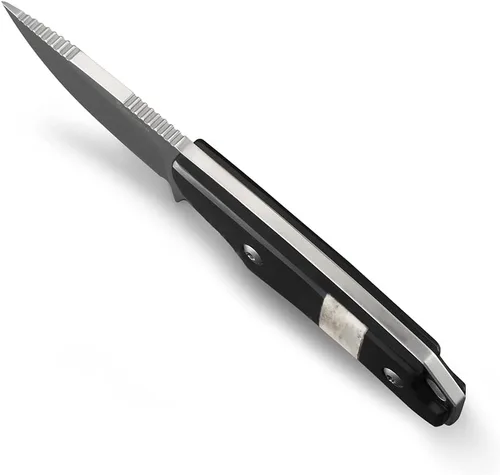 Miniatura 4 de Cool Hand Cuchillo de transporte horizontal de 5.98 pulgadas, cuchillos de caza de supervivencia compactos de espiga completa, funda de cuero