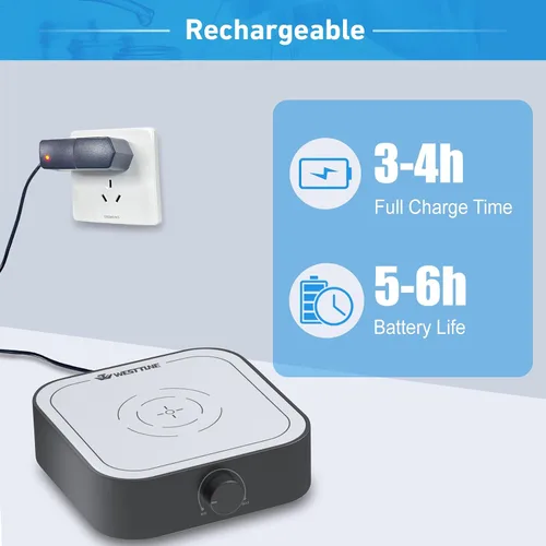 Miniatura 2 de Mezclador de agitador magnético recargable de 3000rpm con barra de agitación, motor CC sin escobillas Max 3000ml Mezclador de placa magnética