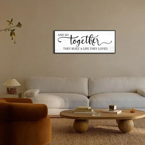 Miniatura 6 de Letrero de pared «And So Together They Built A Life They Loved»: Arte de pared de dormitorio principal de estilo rústico, letrero de dormitorio
