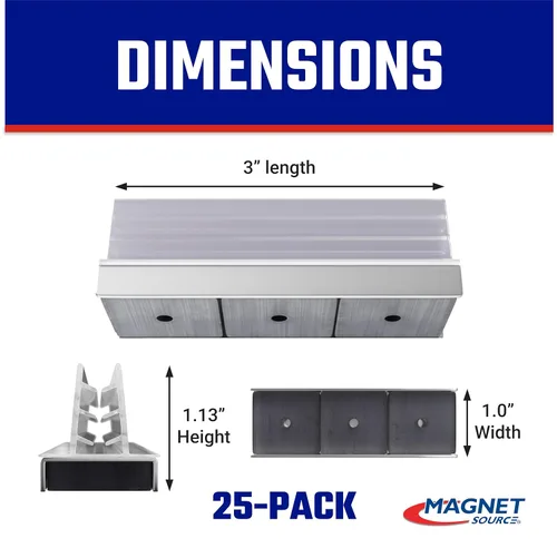 Miniatura 2 de Master Magnetics Paquete de 25 soportes magnéticos para letreros magnéticos para marcos de puertas, estantes de metal, pizarras blancas, potente