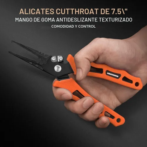 Miniatura 8 de KastKing Cutthroat - Juego de tijeras y alicates para trenza de 7.5 pulgadas - Equipo de pesca resistente al agua salada, cortador de línea