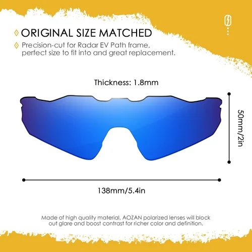Miniatura 2 de ANSI Z87.1 - Lente de repuesto compatible con gafas de sol Oakley Radar EV Path OO9208