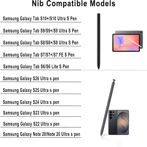 Miniatura 3 de Puntas de repuesto blandas/metálicas para Samsung Galaxy Tab S10/S9/S8/S7/S6, modelo de teléfono S26/S25/S24/S23/S22 Ultra S
