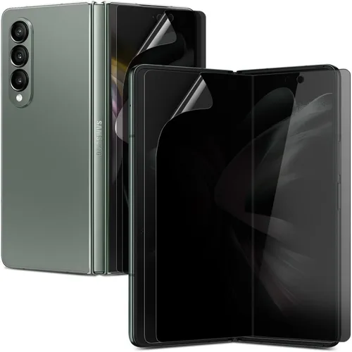 Miniatura 7 de [Paquete de 2+2] Protector de pantalla anti-espía para Samsung Galaxy Z Fold 3, 2 piezas en el interior + 2 piezas frontal flexible EPU película