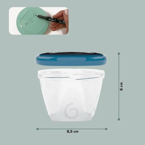 Miniatura 5 de Babymoov – 4 piezas contenedores de almacenamiento de alimentos.