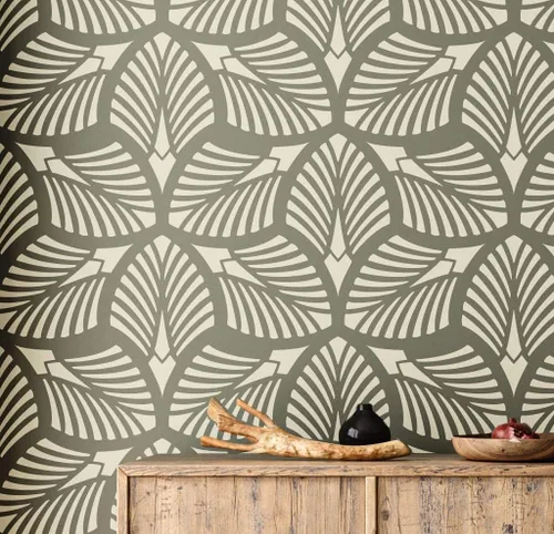 STENCILOGY® / Danubio - Plantilla de pared XL de 23 "x 38", hoja de palma, plantillas de pared grandes para pintura, plantilla de pared floral grande