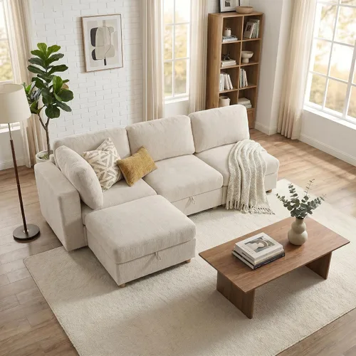 Miniatura 18 de ERYE Sofá modular de 68 pulgadas con asiento profundo, sofá modular de almacenamiento con respaldo y reposabrazos de combinación gratuita, sofá