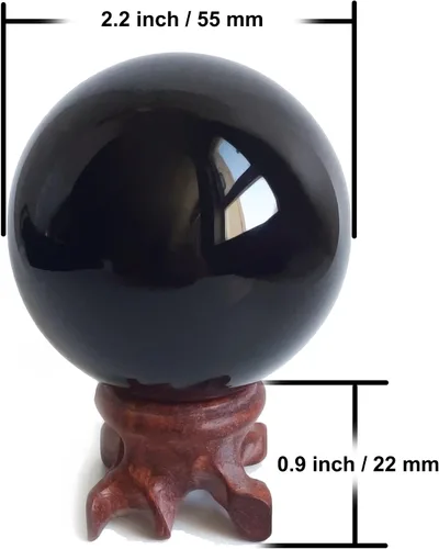 Miniatura 2 de Mina Heal Bola de Cristal Obsidiana para Bola de Fengshui, Meditación, Sanación con Cristales, Esfera de Adivinación, Decoración del Hogar, 100%