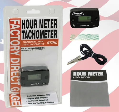 Miniatura 4 de Hardline Products HR-8061-2, medidor de horas/tacómetro para motores de 2 cilindros.
