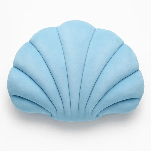 Marsui Almohada decorativa de conchas marinas, decoración de habitación preparada, regalo de fiesta, cojín suave para silla, bonita almohada de Azul