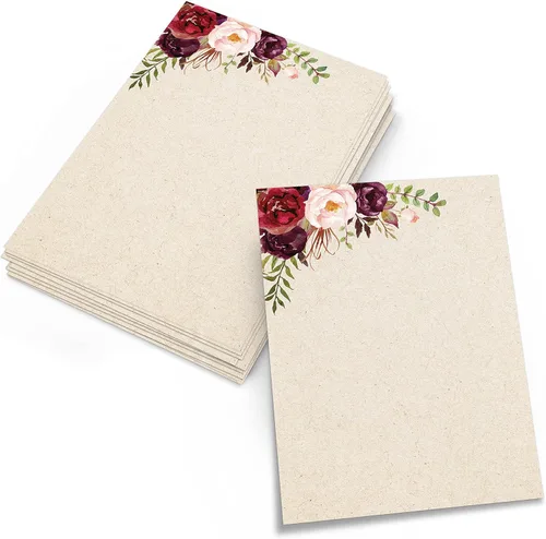 Miniatura 16 de 321Done Tarjetas florales rojas en blanco, juego de 50 tarjetas de notas de 4 x 6 pulgadas con diseño floral, tarjetas florales lisas, cartulina