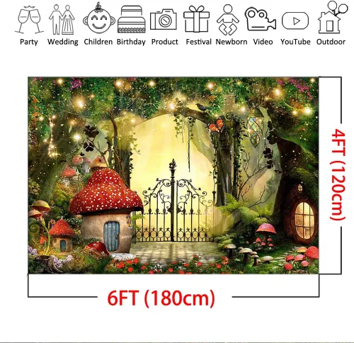 Miniatura 4 de Mocsicka Telón de fondo de primavera del país de las maravillas, cuento de hadas, casa de hongos, bosque, casa del árbol, puerta, fondo encantado