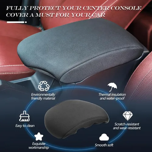 Miniatura 2 de Funda de consola central de alta calidad compatible con Toyota Hilux 2015 2016 2017 2018 2019 2020 2021 Protector de cojín para reposabrazos de coche