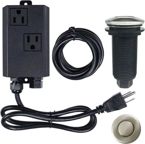 Miniatura 15 de Kit de interruptor de aire para eliminación de basura, interruptor de eliminación de residuos superior del fregadero, botón de encendido/apagado
