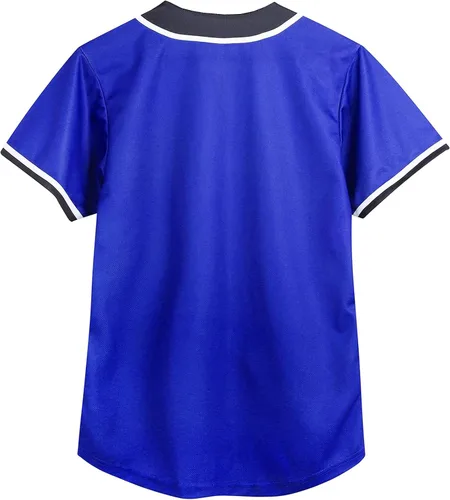 Miniatura 11 de Ropa de los años 90 para mujer, traje unisex de hip hop para fiesta, camiseta de béisbol Bel Air, camisa de manga corta con botones