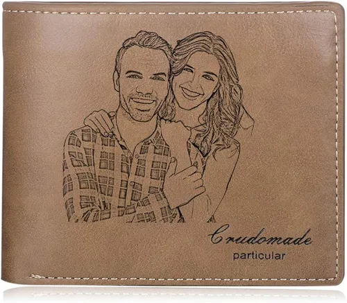 Carteras personalizadas para hombres carteras de fotos personalizadas de piel sintética para hombres marido papá hijo regalos personalizados Wallet