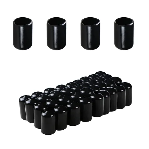Miniatura 16 de Cubierta de tapa de extremo redondo de goma 0.08 pulgadas (0.079 in), protectores de rosca de tornillo de PVC flexible de tubería de tubería