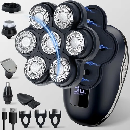 Miniatura 9 de Afeitadoras magnéticas de cabeza 2026 para hombres calvos, maquinilla de afeitar eléctrica para hombres, afeitado para hombre con recortadora