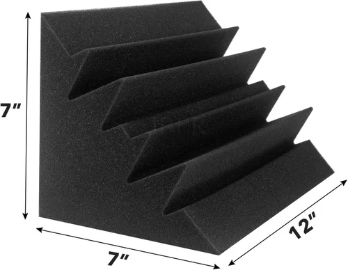 Miniatura 4 de JBER Paquete de 8 trampas de espuma acústica para bajos, 12 x 7 x 7 pulgadas, paneles de pared acolchados insonorizados, acabado de bloque